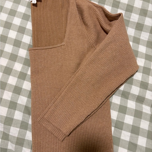 Hudson Brown Ribbed Square Neck Top - Picture 4 of 4